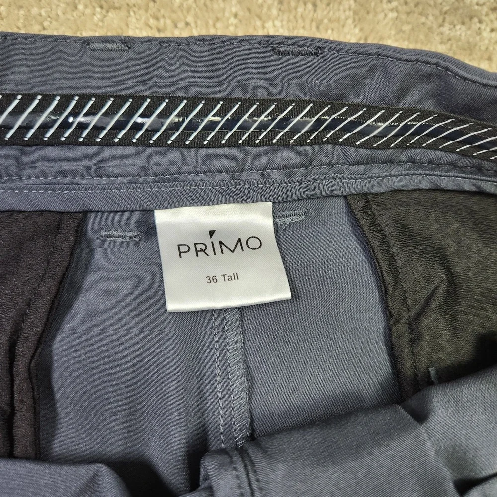 Primo Golf Jogger Pants Men 36 Tall Golf Chino Slim Fit Ankle Zip Gray Woven